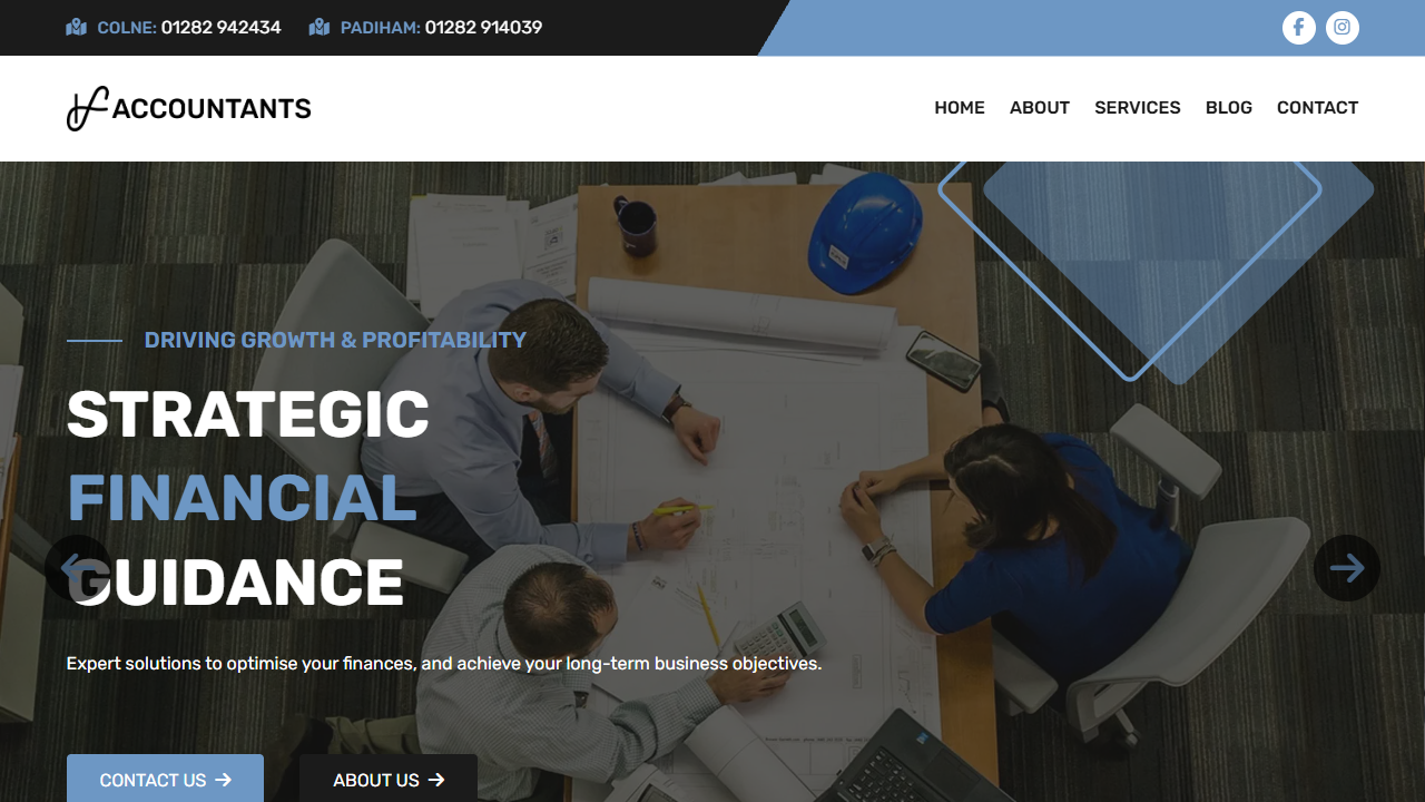 HF Accountants website screenshot