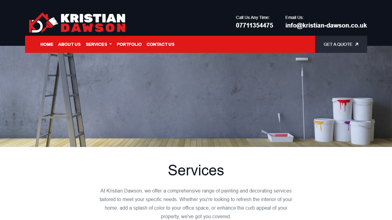 Kristian Dawson website screenshot